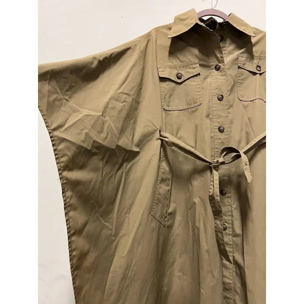 George David‎ Fashions Batwing sleeve Wrap Cape Coat belted Green